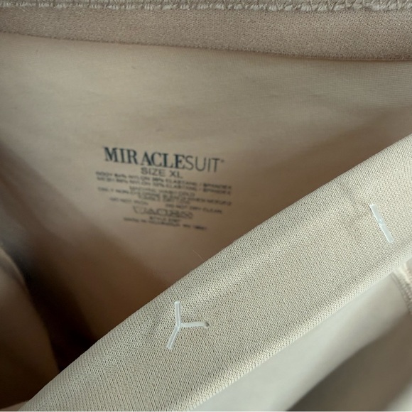 Miraclesuit Fit And Firm Shaping Leggings Tan Pull On Mesh Panels Size XL - Picture 6 of 8